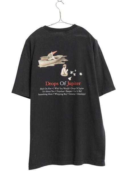 00s USA製 ★ トレイン イラスト プリント Tシャツ メンズ XL / 古着 オールド 当時物 バンド ロック アート グラフィック 黒 大きいサイズ