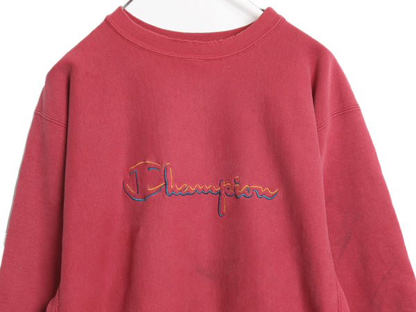 90s USA製 チャンピオン リバースウィーブ スウェット メンズ XL オールド トレーナー スクリプト ロゴ 刺繍 ヘビーウェイト 大きいサイズ
