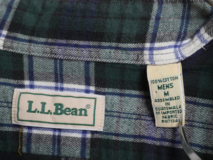 90s エルエルビーン チェック フランネル 長袖 ボタンダウン シャツ メンズ M 古着 オールド コットン 長袖シャツ ネルシャツ マルチカラー