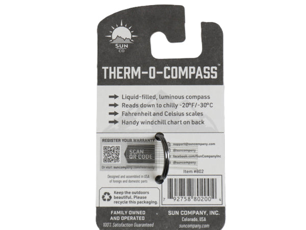 GRAB オリジナル SUN CO 別注 USA製 THERM-O-COMPASS / 新品 未使用 小物 温度計 方位磁針 ZIP-O-GAGE キーホルダー コンパス アウトドア
