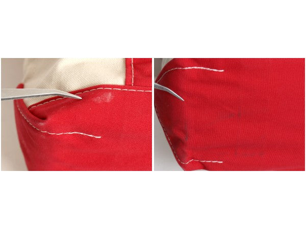USA製 エルエルビーン キャンバス トート バッグ MEDIUM / アウトドア ジップトップ ハンドバッグ ロングハンドル 肩掛け ツートン 赤 刺繍
