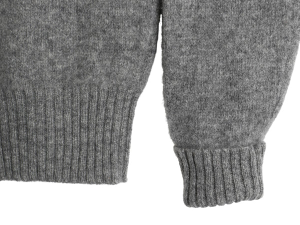 90s ポロ ラルフローレン ニット セーター メンズ M オールド ラム ウール ワンポイント シンプル きれいめ カジュアル 長袖ニット グレー