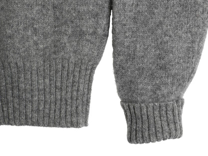 90s ポロ ラルフローレン ニット セーター メンズ M オールド ラム ウール ワンポイント シンプル きれいめ カジュアル 長袖ニット グレー