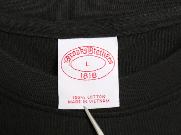 ブルックスブラザーズ 半袖 Tシャツ メンズ L カットソー ワンポイント コットン シンプル クルーネック 無地 トップス ボックス ブラック