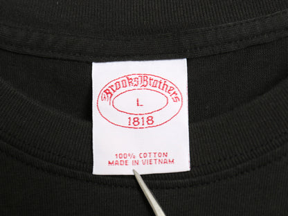 ブルックスブラザーズ 半袖 Tシャツ メンズ L カットソー ワンポイント コットン シンプル クルーネック 無地 トップス ボックス ブラック