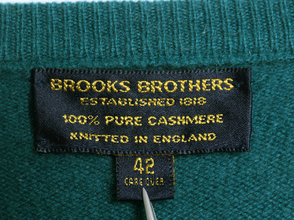 80s イギリス製 ブルックスブラザーズ Vネック ニット セーター メンズ XL 程/ ヴィンテージ 100% カシミヤ ハイゲージ 大きいサイズ 無地