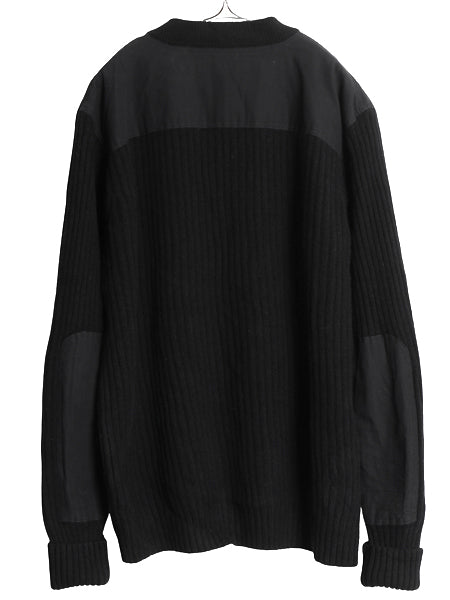00s エルエルビーン コマンド ニット セーター メンズ XL / リブ編み メリノ ラム ウール ヘンリーネック エルボーパッチ 大きいサイズ 黒