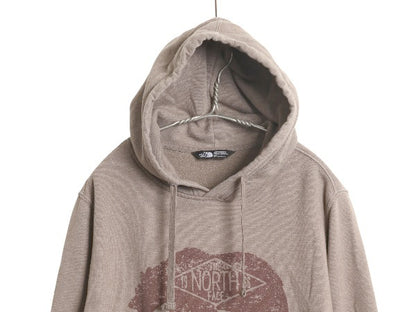 ノースフェイス プリント スウェット フード パーカー メンズ L / アウトドア 裏起毛 プルオーバー トレーナー ベア イラスト グラフィック
