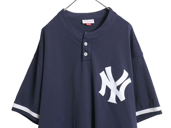 ヤンキース ベースボール シャツ メンズ XXXL / MLB オフィシャル ミッチェルアンドネス 大リーグ ユニフォーム プルオーバー 大きいサイズ