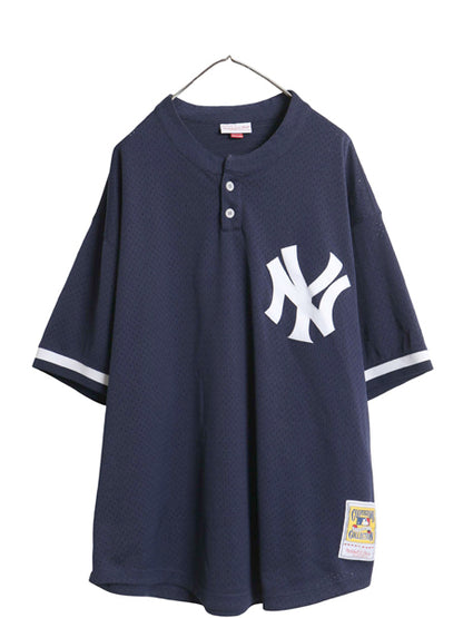 ヤンキース ベースボール シャツ メンズ XXXL / MLB オフィシャル ミッチェルアンドネス 大リーグ ユニフォーム プルオーバー 大きいサイズ