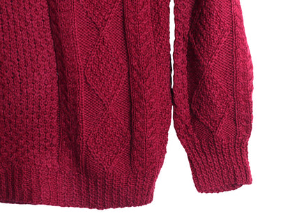 80s アイルランド製 フィッシャーマン ウール ニット セーター メンズ XL ヴィンテージ アラン ケーブル ローゲージ 大きいサイズ シンプル