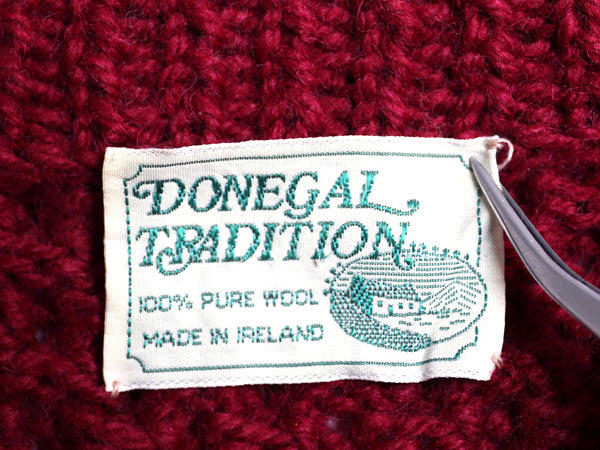 80s アイルランド製 フィッシャーマン ウール ニット セーター メンズ XL ヴィンテージ アラン ケーブル ローゲージ 大きいサイズ シンプル