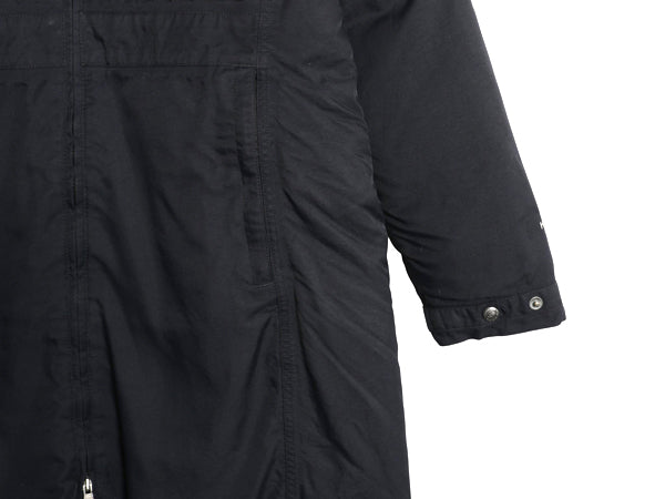 ノースフェイス ダウン パーカー ジャケット レディース XL / ナイロン HYVENT ロング コート フェイク ファー付き ブラック 大きいサイズ