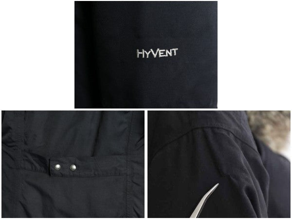 ノースフェイス ダウン パーカー ジャケット レディース XL / ナイロン HYVENT ロング コート フェイク ファー付き ブラック 大きいサイズ