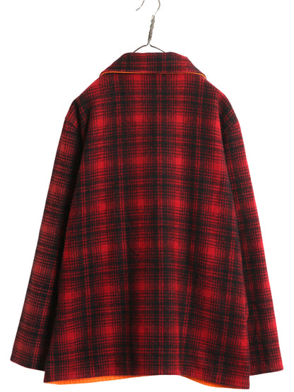 80s USA製 エルエルビーン リバーシブル ハンティング ジャケット メンズ XL / ヴィンテージ チェック ウール ブルゾン ジャンパー 赤 黒
