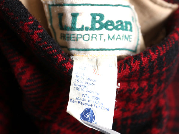 80s USA製 エルエルビーン リバーシブル ハンティング ジャケット メンズ XL / ヴィンテージ チェック ウール ブルゾン ジャンパー 赤 黒