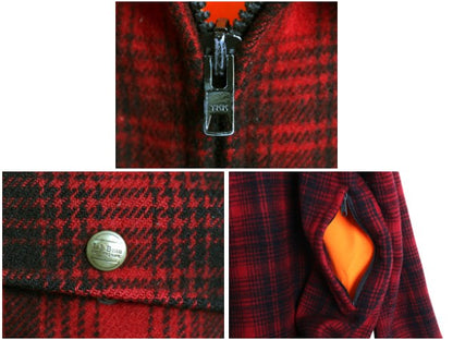 80s USA製 エルエルビーン リバーシブル ハンティング ジャケット メンズ XL / ヴィンテージ チェック ウール ブルゾン ジャンパー 赤 黒