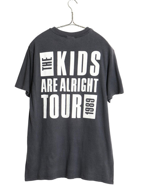 80s USA製 The Who イラスト プリント ツアー Tシャツ メンズ L 小さめ M 程 / ヴィンテージ オフィシャル バンド ロック モッズ 当時物 黒