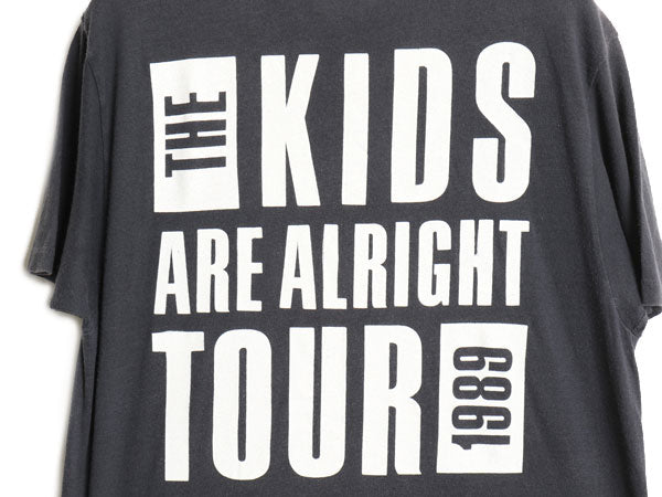 80s USA製 The Who イラスト プリント ツアー Tシャツ メンズ L 小さめ M 程 / ヴィンテージ オフィシャル バンド ロック モッズ 当時物 黒