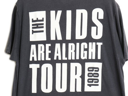 80s USA製 The Who イラスト プリント ツアー Tシャツ メンズ L 小さめ M 程 / ヴィンテージ オフィシャル バンド ロック モッズ 当時物 黒