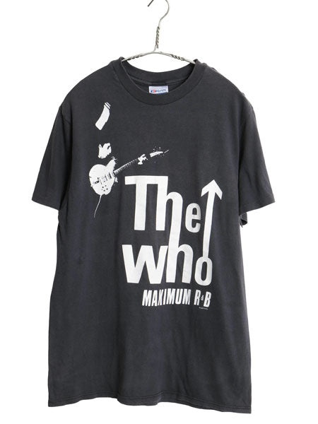 80s USA製 The Who イラスト プリント ツアー Tシャツ メンズ L 小さめ M 程 / ヴィンテージ オフィシャル バンド ロック モッズ 当時物 黒
