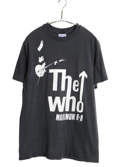 80s USA製 The Who イラスト プリント ツアー Tシャツ メンズ L 小さめ M 程 / ヴィンテージ オフィシャル バンド ロック モッズ 当時物 黒