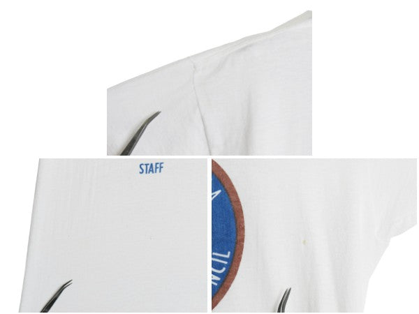 60s USA製 ★ BSA ボーイスカウト 染込み プリント Tシャツ メンズ L 小さめ M 程 ヴィンテージ 当時物 シングルステッチ 100% コットン 白