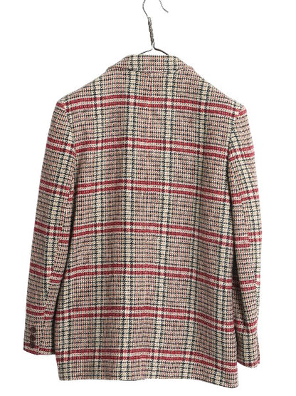 70s USA製 ペンドルトン ツイード テーラード ジャケット レディース L 程/ ヴィンテージ チェック ウール ブレザー マルチカラー トラッド