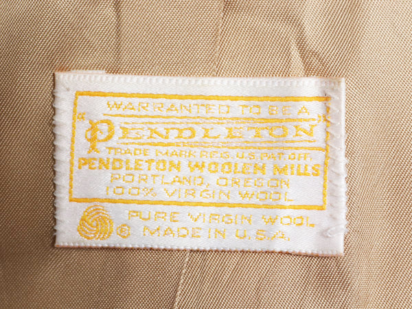 70s USA製 ペンドルトン ツイード テーラード ジャケット レディース L 程/ ヴィンテージ チェック ウール ブレザー マルチカラー トラッド