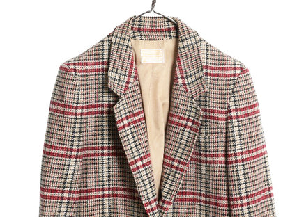 70s USA製 ペンドルトン ツイード テーラード ジャケット レディース L 程/ ヴィンテージ チェック ウール ブレザー マルチカラー トラッド