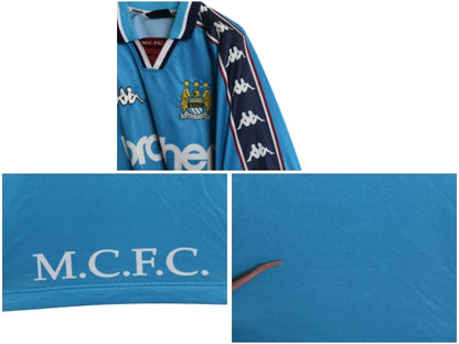 90s イギリス製 ☆ KAPPA マンチェスター シティ サッカー ユニフォーム メンズ XL / 97 98 当時物 オールド プレミアリーグ フットボール