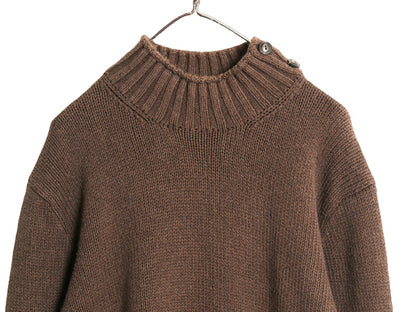 00s ポロ ラルフローレン ハイネック コットン ニット セーター メンズ XL オールド リブ編み 無地 プルオーバー 大きいサイズ ポニー なし