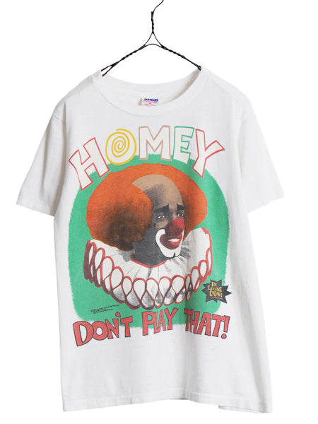 90s USA製 ★ IN LIVING COLOR イラスト プリント Tシャツ メンズ M / オールド 当時物 キャラクター ピエロ コメディ シングルステッチ 白