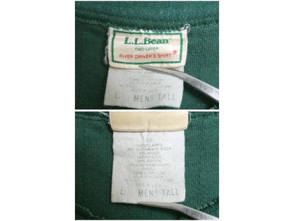 80s USA製 エルエルビーン ヘンリーネック 長袖 Tシャツ メンズ L 古着 ヴィンテージ ロンT アンダーシャツ ロングスリーブ 2レイヤー 無地