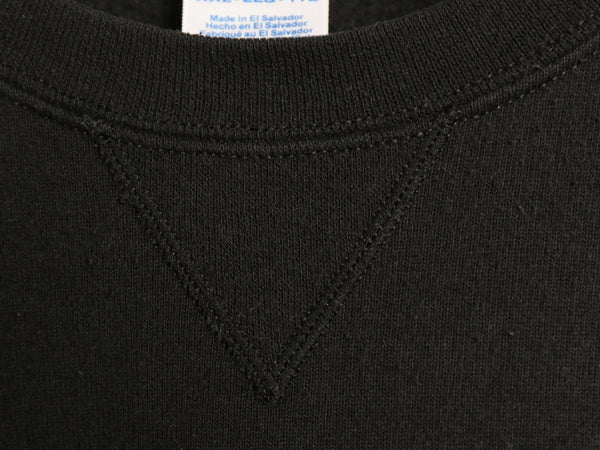 00s ラッセル 無地 スウェット メンズ レディース XXL 古着 オールド トレーナー 前V 裏起毛 ワンポイント 大きいサイズ ブランク ブラック