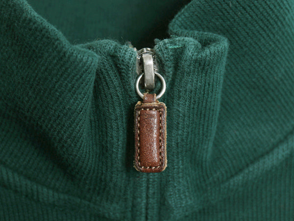 00s ポロ ラルフローレン ハーフジップ スウェット メンズ M オールド プルオーバー コットン ニット ワンポイント ポニー刺繍 グリーン 緑