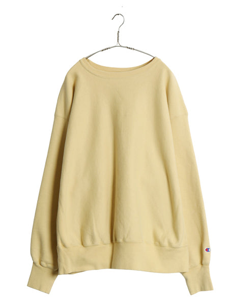 00s チャンピオン リバースウィーブ スウェット メンズ XXL / 古着 オールド トレーナー 無地 目無し ワンポイント 大きいサイズ イエロー