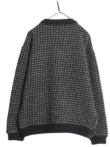 80s ノルウェー製 エルエルビーン バーズアイ ニット セーター メンズ XL ヴィンテージ 旧タグ ウール ノルディック ツートン 大きいサイズ