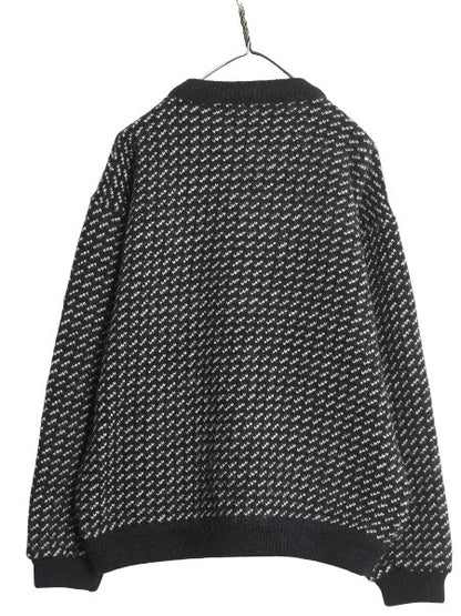 80s ノルウェー製 エルエルビーン バーズアイ ニット セーター メンズ XL ヴィンテージ 旧タグ ウール ノルディック ツートン 大きいサイズ