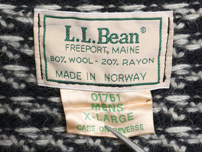 80s ノルウェー製 エルエルビーン バーズアイ ニット セーター メンズ XL ヴィンテージ 旧タグ ウール ノルディック ツートン 大きいサイズ