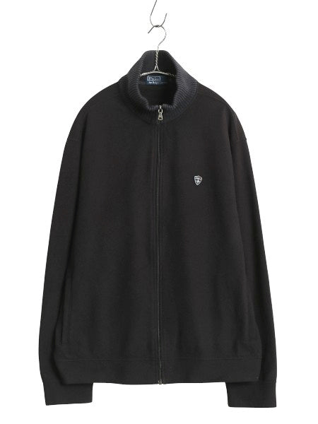 90s ポロ ラルフローレン フルジップ フリース ジャケット メンズ XL / オールド ハイネック テック アウトドア ブルゾン 大きいサイズ 黒