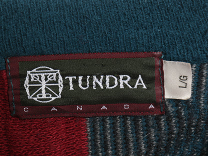 90s カナダ製 TUNDRA 3D 立体編み デザイン ニット セーター メンズ L / オールド ウール カシミヤ 長袖ニット 総柄 ゆったり マルチカラー