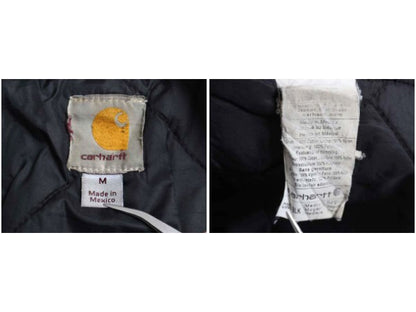 US企画 カーハート トラディショナル コート メンズ M 古着 ワーク ダック ジャケット 中綿 キルティング ライナー ハーフ コート ブラック