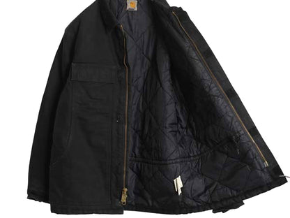 US企画 カーハート トラディショナル コート メンズ M 古着 ワーク ダック ジャケット 中綿 キルティング ライナー ハーフ コート ブラック