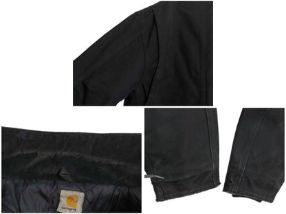 US企画 カーハート トラディショナル コート メンズ M 古着 ワーク ダック ジャケット 中綿 キルティング ライナー ハーフ コート ブラック