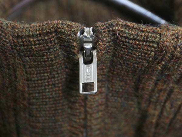 60s BRENTWOOD フルジップ デザイン ニット セーター ジャケット メンズ S レディース M 程 ヴィンテージ 総柄 ウール カーディガン 羽織り