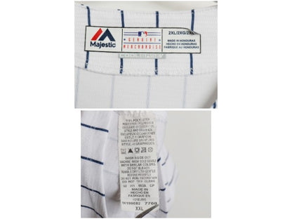 ヤンキース ベースボール シャツ メンズ XXL / MLB オフィシャル マジェスティック ユニフォーム 大リーグ 大きいサイズ 重ね着 半袖シャツ