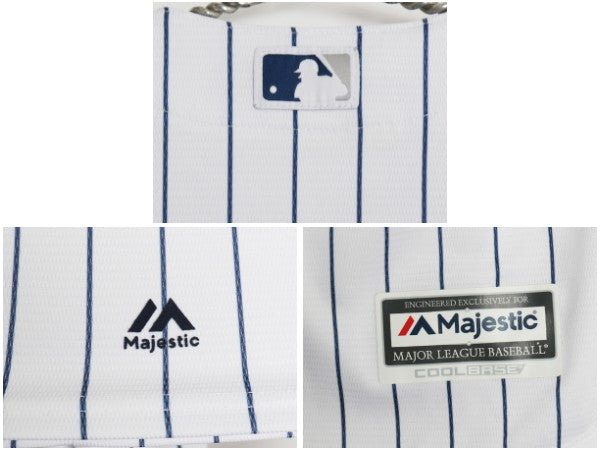 ヤンキース ベースボール シャツ メンズ XXL / MLB オフィシャル マジェスティック ユニフォーム 大リーグ 大きいサイズ 重ね着 半袖シャツ