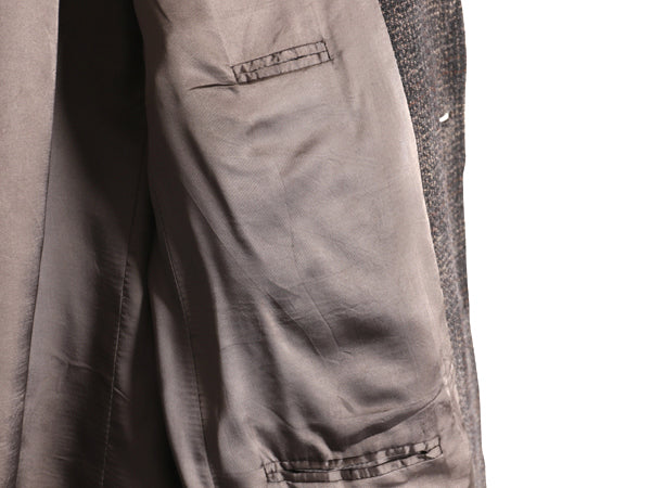 90s USA製 ヒューゴボス ツイード テーラード ジャケット メンズ L 程/ 古着 オールド ウール ブレザー チェック トラッド シンプル グレー