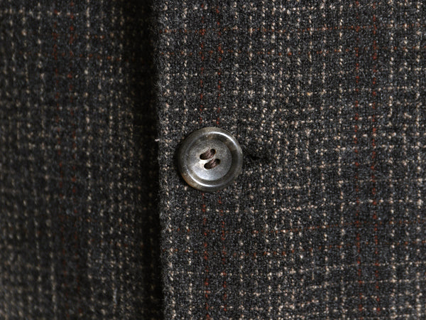 90s USA製 ヒューゴボス ツイード テーラード ジャケット メンズ L 程/ 古着 オールド ウール ブレザー チェック トラッド シンプル グレー